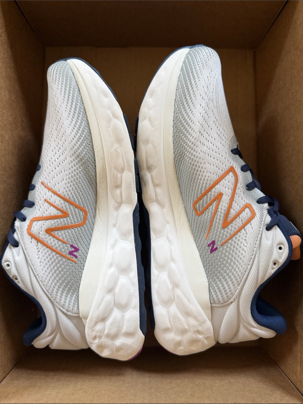 NEW! New Balance Fresh Foam X 840v1 Women's Sz 12 Men’s 10.5 White Navy Orange - Picture 8 of 11